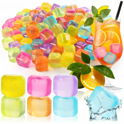 🎉🍹 com-four® 120x Wiederverwendbare Eiswürfel in tollen Farben - Party-Eiswürfel zum Kühlen von Getränken! Angebot bei HelloDeals