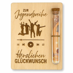 ZUKLA Verpackung für Geldgeschenke Jugendweihe aus Holz 13 x 10 cm mit Reagenzglas - Geschenk für Jungen & Mädchen - Geldgeschenk Verpackung - Handmade 🌸👉🎁✅⭐ Angebot bei HelloDeals