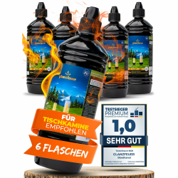 Angebot: Glanzfeuer Bioethanol für Tischkamin - 6x1 Liter 🔥 Premium Qualität Made in EU Angebot bei HelloDeals