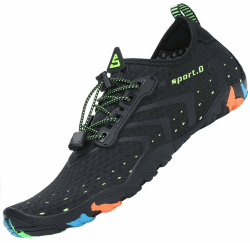 SAGUARO Badeschuhe für Herren Damen - 7/9 Drainagelöcher Schnelltrocknende rutschfest, Gr 35-48 44 EU Schwarz ⛱️🩴 Angebot bei HelloDeals