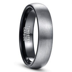 NUNCAD Paar Ringe Eheringe aus Wolfram grau-schwarz für Hochzeit und Verlobung Angebot bei HelloDeals