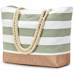 🏖️👜 Oscaurt Strandtasche Tote Bag mit Reißverschluss Große Shopper Tasche Wasserdicht Badetasche Reisetasche Damen Handtasche Umhängetasche Geschenke für Frauen Olivgrün Angebot bei HelloDeals