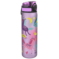 ion8 Trinkflasche 500 ml 🌈 Auslaufsicher Einhandöffnung Sichere Verriegelung Spülmaschinenfest BPA-frei Tragegriff Klappdeckel Leicht zu Reinigen, Klimaneutral, Flieder Einhorn Single Recyclon Flieder Angebot bei HelloDeals