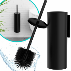 Hovea - Klobürste Wandmontage Schwarz - Toilettenbürste Silikon & Metall Angebot bei HelloDeals
