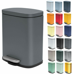 Spirella Kollektion Akira Abfalleimer mit Pedal 5 Liter Stahl Grau Angebot bei HelloDeals