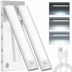 Unterbauleuchte Küche LED Schrankbeleuchtung mit Bewegungsmelder - 2 Stück Weiß Angebot bei HelloDeals