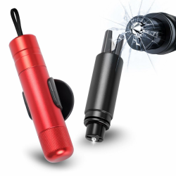 🔨🚗 Sosayet Nothammer Auto mit Gurtschneider, 2er Set - Schwarz Rot 🔴⚫ Angebot bei HelloDeals