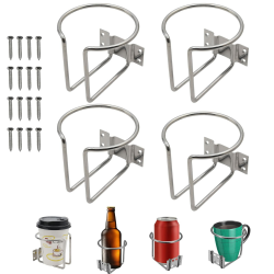 Geloo 4er Pack Universal Edelstahl Getränkehalter 🥤 Auto Tassenhalter für Boot Ringe Angebot bei HelloDeals