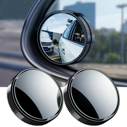 🚗 2 STÜCKE Auto Toter Winkel Spiegel - Rundes HD-Glas mit verstellbarem Weitwinkel-Sauger Angebot bei HelloDeals
