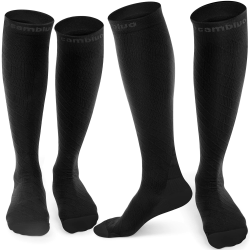 🧦 CAMBIVO Kompressionsstrümpfe Damen und Herren 2 Paar - Schwarz 🏃‍♂️🚴‍♀️ Angebot bei HelloDeals
