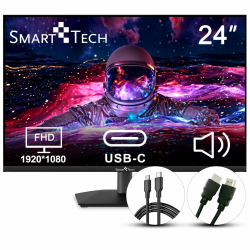 Smart Tech Monitor 24 Zoll, Business PC Bildschirm mit Lautsprecher, IPS Panel, FHD Monitor 1080p, Adaptive-Sync, 4ms, Eye Comfort, VESA 75x75, USB-C HDMI1.4 VGA 24"/FHD 1080P 75Hz/HDMI/Lautsprecher Angebot bei HelloDeals