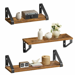 VASAGLE Wandregal 3er Set Vintagebraun + Schwarz 🌿📚🏠 Angebot bei HelloDeals