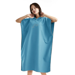 🌊👙 flintronic Handtuch Poncho, 110 * 80cm Mikrofaser Surf, Quick Dry Badeponcho - Blau #3 Angebot bei HelloDeals