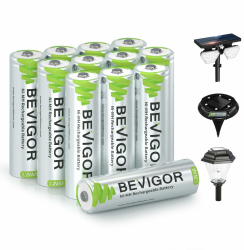 🔋🌞 BEVIGOR 12 Stück 1000mAh 1.2V wiederaufladbare Solar-Batterien - Deal des Tages! Angebot bei HelloDeals