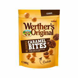 Werther’s Original Blissful Caramel Bites Cookie - Knackiger Schokokeks umhüllt von sanft-cremigem Werther’s Karamell - 1 x 140g Angebot bei HelloDeals