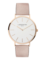 🌸 Liebeskind Analog Quarz Armbanduhr mit Lederarmband Rosa-ip Roségold Single 🌟 Angebot bei HelloDeals