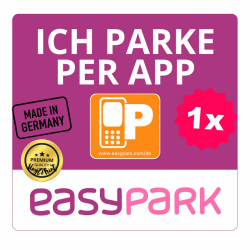 EASYPARK Easy Park ICH PARKE PER APP Hinterglasaufkleber Angebot bei HelloDeals