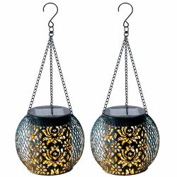 Solarlampen für Außen | Solar Laternen IP65 2 STÜCK | Wasserdicht Metall | Garten Deko | Hinterhöfe Balkon Beleuchtung Angebot bei HelloDeals