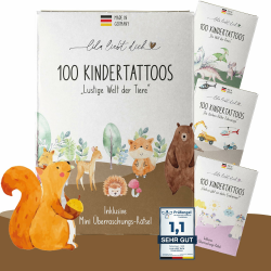 🦄🐻 Lila liebt dich® 100 angesagte Tattoo Kinder Motive mit Tieren 🦁🐰 Angebot bei HelloDeals