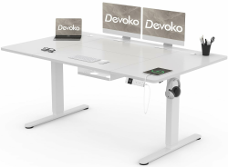 Devoko Höhenverstellbarer Schreibtisch 160x80cm mit Typ-C Ladeanschluss 🖥️ Angebot bei HelloDeals