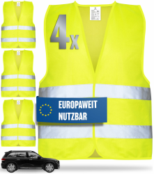 🚗 HELDENWERK Warnwesten Auto 4er Set - Europaweit gültig nach EN ISO 20471 - Sicherheitsweste Gelb 🚦 Angebot bei HelloDeals