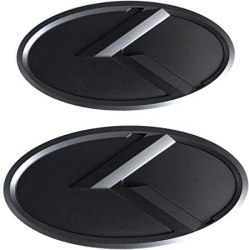 🚗 2 x Schwarzes Auto-Fronthaubenemblem K-Logo für Kia K5 Forte Rio Optima 🚗 Angebot bei HelloDeals