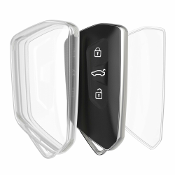 🚗 kwmobile Autoschlüssel Hülle kompatibel mit VW Golf 8 - Silikon Cover - Transparent Angebot bei HelloDeals