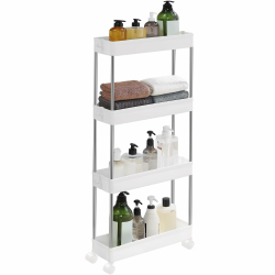 🌟 SONGMICS Rollwagen mit 4 Ebenen - Weiß KSC08WT 4 Ebenen (14,4T cm) 🌟 Angebot bei HelloDeals