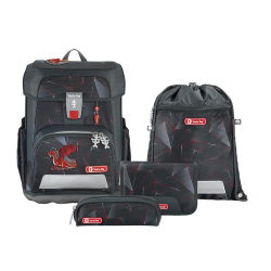 🎒 Step by Step Schulranzen-Set Cloud, 5-teilig, Dragon Drako - Schwarz - Rot Angebot bei HelloDeals