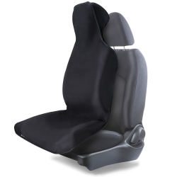 DELAWAY Autositzschoner Vordersitz - 🚗 Auto Sitzbezug für Werkstatt, Freizeit und Sport - wasserabsorbierende Sitzauflage mit dehnbarem Kopfteil (Schwarz) Angebot bei HelloDeals