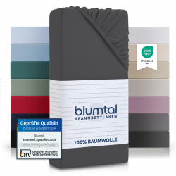 Angebot: Blumtal® Basics Spannbettlaken 140x200cm Jersey - Anthrazit 140 x 200cm Angebot bei HelloDeals