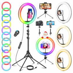 11.5 Zoll Ringlicht mit Stativ Handy, Tisch LED Ring Light Kamera Handystativhalter mit Ringleuchte für YouTube, Selfie, Makeup, Fotografie Angebot bei HelloDeals