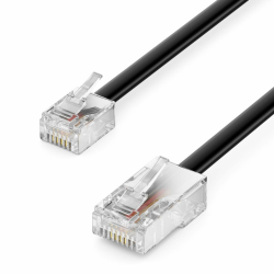 📞🔌 deleyCON 1m Telefonkabel RJ11 auf RJ45 Modularkabel Flachkabel Angebot bei HelloDeals