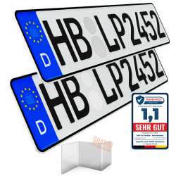 🚗 L & P Car Design KFZ Kennzeichen Auto Nummernschild 2 Stück 520mm x 110mm 🚚 Angebot bei HelloDeals
