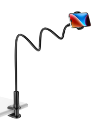 📱 TRYONE Schwanenhals Handyhalter für Bett - Flexibler Arm - 70cm Schwarz Angebot bei HelloDeals