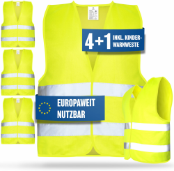 🌟🚗 HELDENWERK Warnwesten Auto 5er Set - Europaweit gültig nach EN ISO 20471 Angebot bei HelloDeals