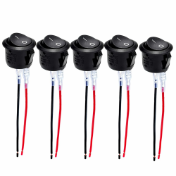🚗🔌 5 Stück Kippschalter 12V - Schalter 12V Mit Draht - Rund Button für Lichtschalter Wohnmobil - Deal! Angebot bei HelloDeals