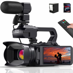 Videokamera 6K Camcorder 64MP 18X Digitalzoom Vlogging Kamera 📹📸 Angebot bei HelloDeals