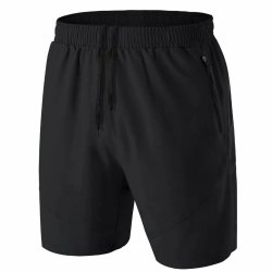 🏃‍♂️ Herren Sport Shorts Kurze Hose Schnell Trocknend Sporthose Leicht mit Reißverschlusstasche L Schwarz Angebot bei HelloDeals