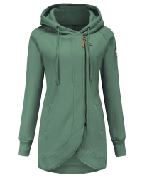 🌟 ELFIN Damen Lange Kapuzenpullover Zipper Hoodie 🌟 Angebot bei HelloDeals
