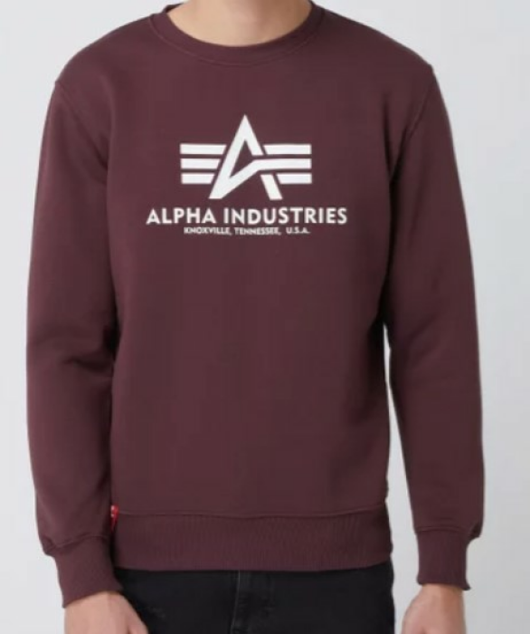 Alpha Industries Basic Sweater - Sweatshirt mit Logo - Bordeaux Rot