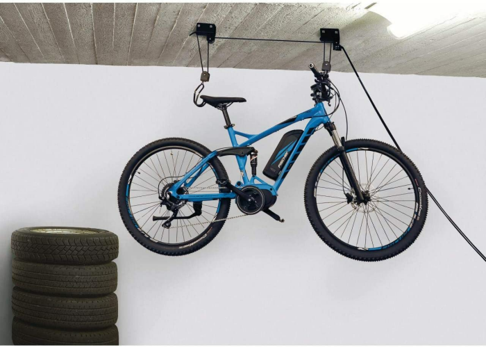 [Prime] FISCHER Fahrradlift Profi Plus | Tragkraft bis 57 kg | Fahrradhalterung | Deckenhalterung für Fahrräder und E-Bikes