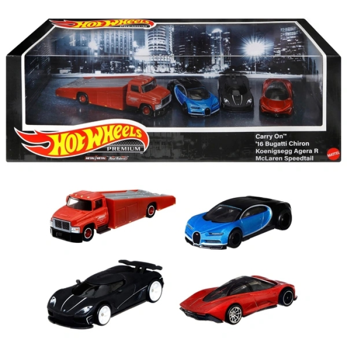 Hot Wheels Premium Diorama Spielzeugautos im 4er Set 1:64