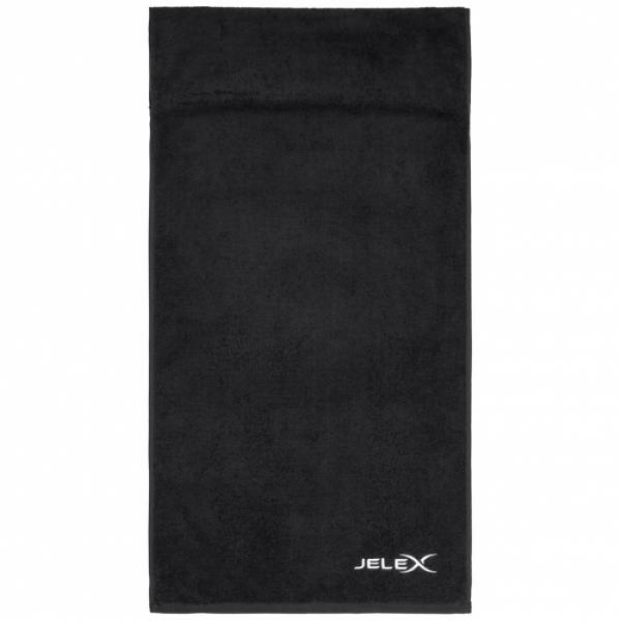 JELEX 100FIT Fitness Handtuch mit Zip-Tasche schwarz