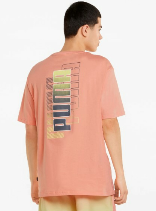Puma Power Summer Kurzarm-T-Shirt für Herren - Peach Pink