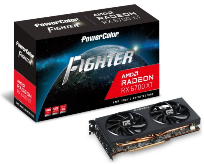 [MindSatr] PowerColor Fighter AMD Radeon RX 6700 XT Grafikkarte, 12 GB, AXRX 6700XT 12GBD6-3DH