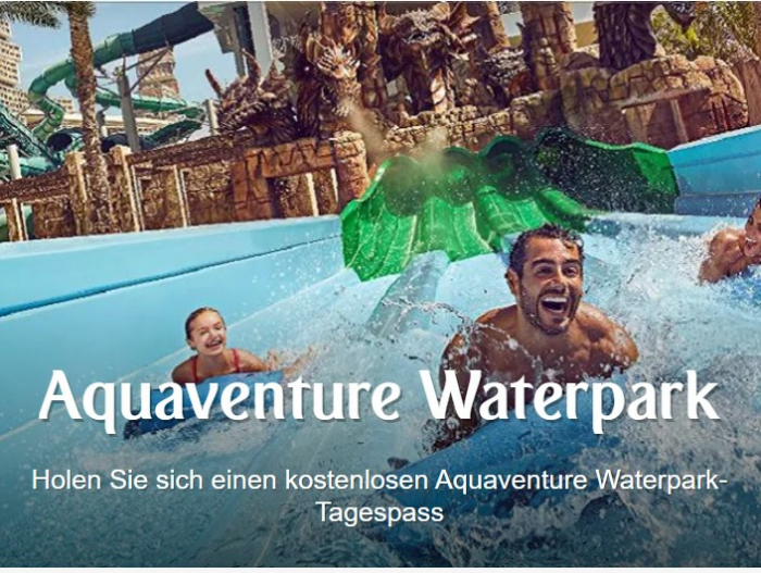 Kostenloser Tageseintritt in Dubais Aquaventure Waterpark