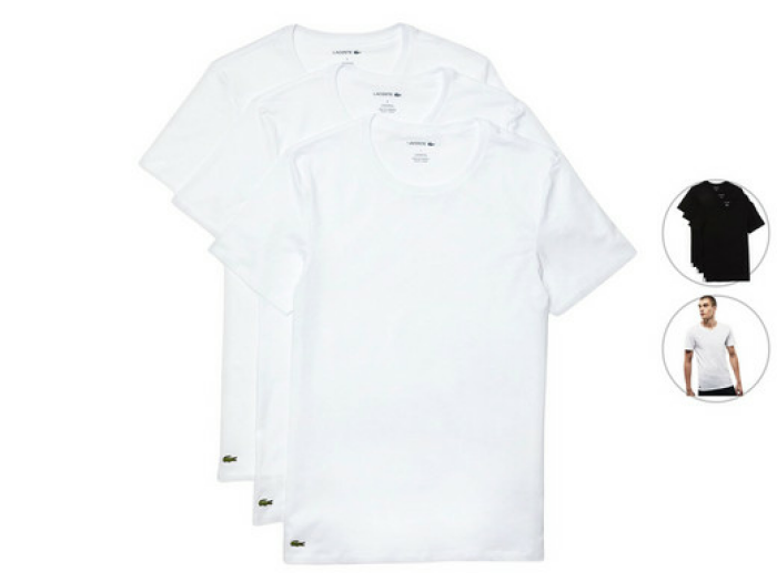 Lacoste Basic-T-Shirt | Rundhals- o. V-Ausschnitt (3er Pack)