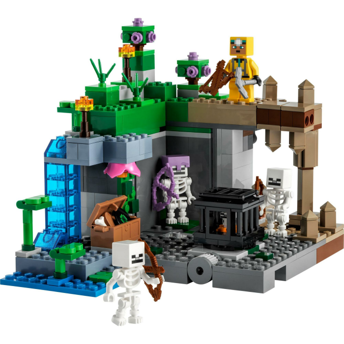 LEGO 21189 Minecraft Das Skelettverlies, Konstruktionsspielzeug (Set mit Höhlen, Skelettfiguren, feindlichen Kreaturen und Zubehör)