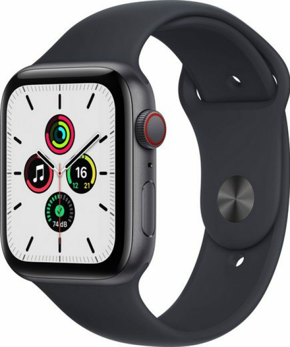 Apple Watch SE (GPS + Cellular) - 44 mm - Space grau Aluminium - intelligente Uhr mit Sportband